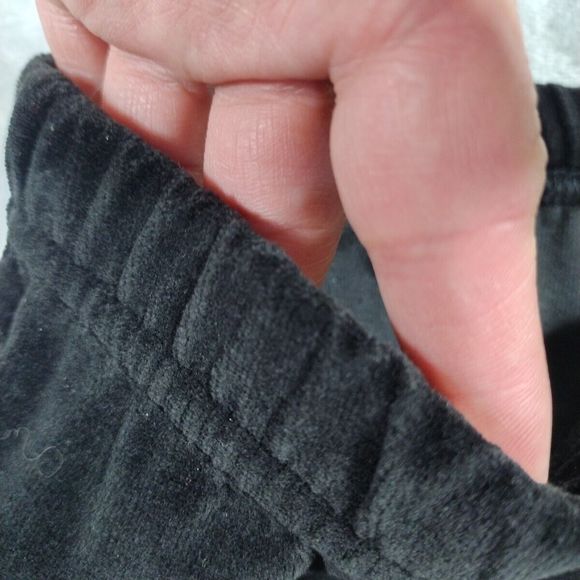 Velour Jogger Pants Black Pull On Elastic Waist Size L Vintage Liz claiborne - Picture 6 of 12